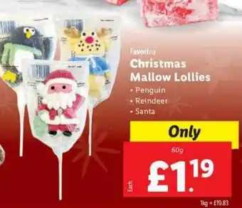 Lidl Favorina christmas mallow lollies offer