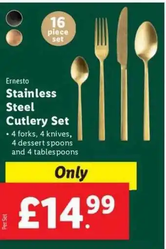 Lidl Ernesto stainless steel cutlery set offer
