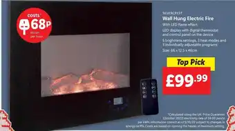 Lidl Silvercrest wall hung electric fire offer