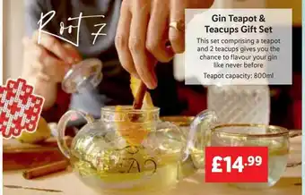 Lidl Gin teapot & teacups gift set offer