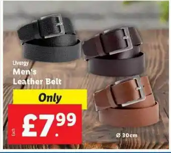 Lidl Livergy men's leather belt offer
