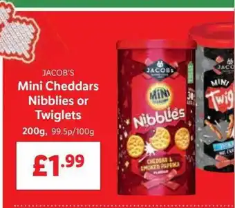 Lidl Jacob's mini cheddars nibblies or twiglets offer