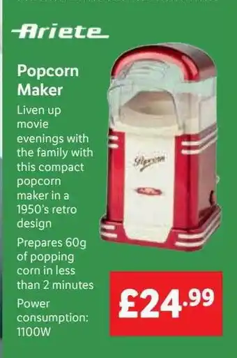 Lidl Ariete popcorn maker offer