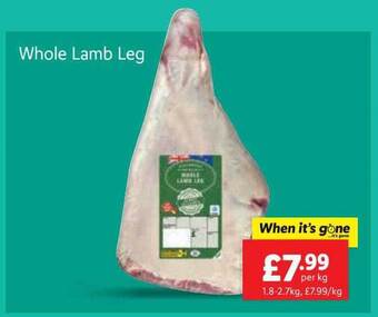 Lidl Whole lamb leg offer