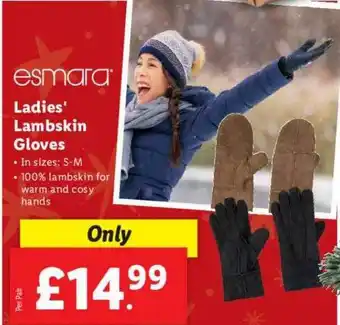 Lidl Esmara ladies' lambskin gloves offer
