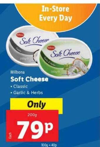 Lidl Milbona soft cheese offer