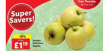 Lidl Golden delicious apples offer