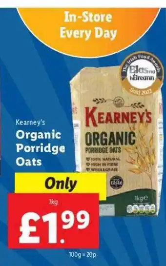 Lidl Kearney's organic porridge oats offer