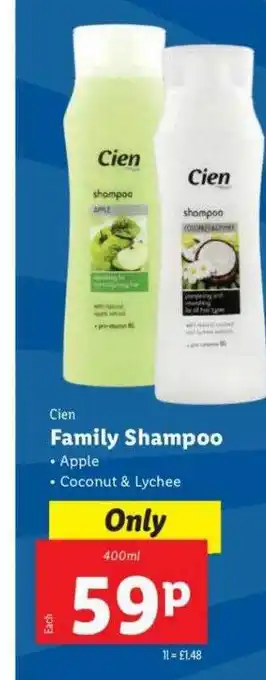 Lidl Cien family shampoo offer