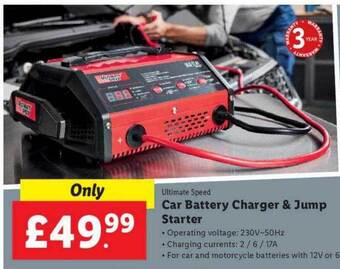 Lidl Ultimate speed car battery charger & jump starter offer