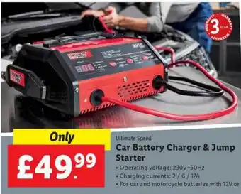 Lidl Ultimate speed car battery charger & jump starter offer