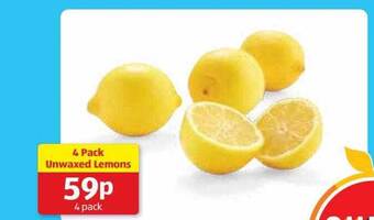 Aldi 4 pack unwaxed lemons offer