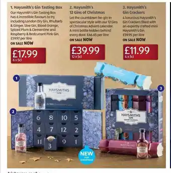 Aldi Haysmith's gin tasting box haysmith's 12 gins of christmas haysmith's gin crackers offer