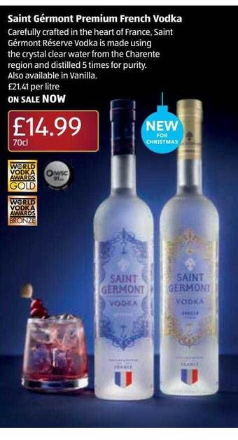 Aldi Saint gérmont premium french vodka offer