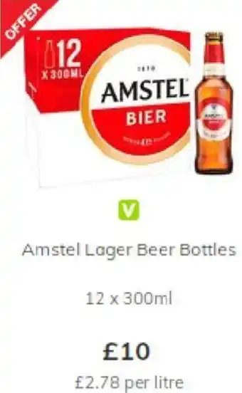 Morrisons Amstel Lager Beer Bottles 12 x 300ml offer
