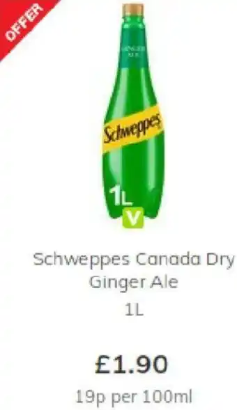 Morrisons Schweppes Canada Dry Ginger Ale 1 L offer