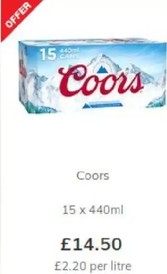 Morrisons Coors 15 x 440 ml offer