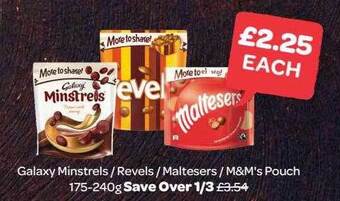 Spar Galaxy minstrels-revels-maltesers-m&m's pouch offer