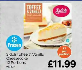 Bestway Sidoli Toffee & Vanilla Cheesecake 12 Portions offer