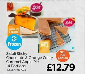 Bestway Sidoli Sticky Chocolate & Orange Cake-Caramel Apple Pie 14 Portions offer