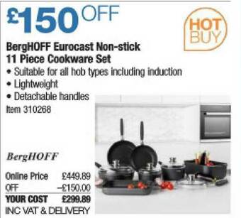 Costco Berghoff Eurocast Non-stick 11 Piece Cookware Set offer