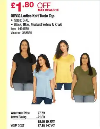 Costco Orvis Ladies Knit Tunic Top offer