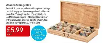 Aldi Wooden Storage Box offer