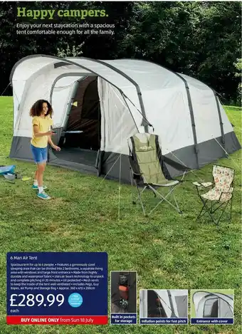 Aldi 6 Man Air Tent offer