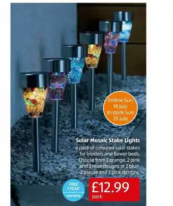 Aldi Solar Mosaic Stake Lights offer