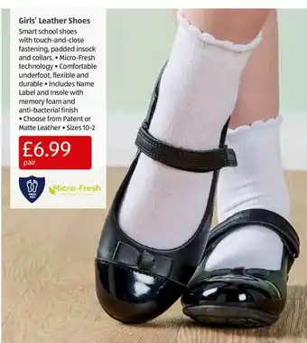 Aldi Girls' Leather Shoes offer