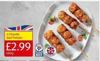 Aldi 4 Chipotle Beef Kebabs offer