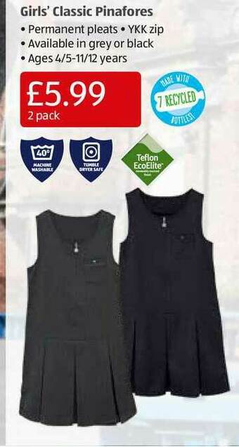 Aldi Girls' Classic Pinafores offer