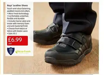 Aldi Boys' Leather Shoes offer