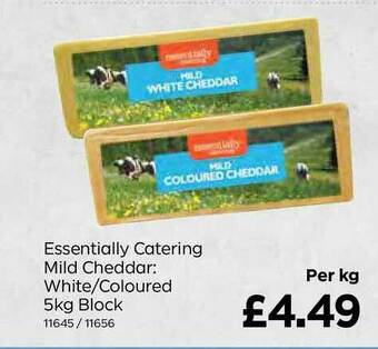 Bestway Essentially Catering Mild Cheddar: White-Coloured 5Kg Block offer