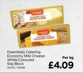Bestway Essentially Catering Economy Mild Cheese: White-Coloured 5Kg Block offer