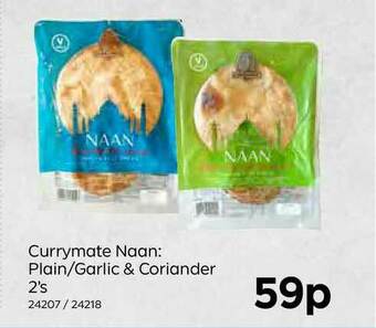 Bestway Currymate Naan: Plain-Garlic & Coriander 2's offer