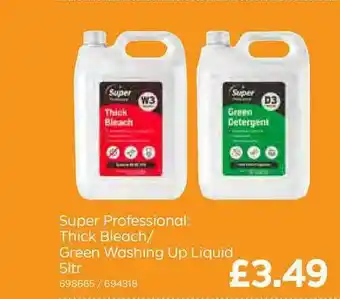 Bestway Super Professional: Thick Bleach-Green Washing Up Liquid 5Ltr offer