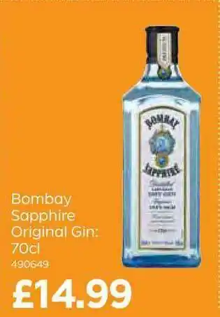 Bestway Bombay Sapphire Original Gin: 70cl offer