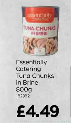 Bestway Essentially Catering Tuna Chunks In Brine 800g offer