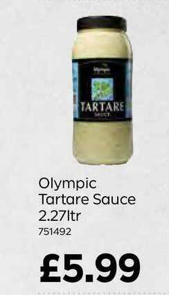 Bestway Olympic Tartare Sauce 2.27Ltr offer