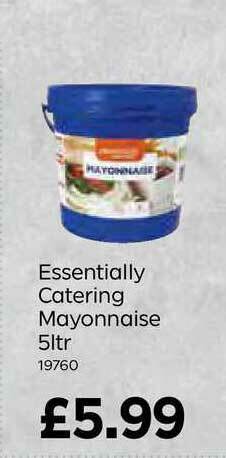 Bestway Essentially Catering Mayonnaise 5Ltr offer