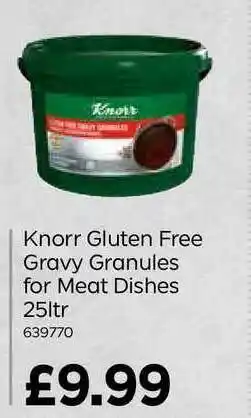 Bestway Knorr Gluten Free Gravy Granules For Meat Disches 25Ltr offer