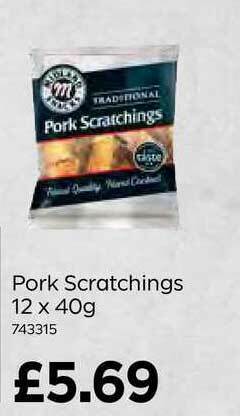 Bestway Pork Scratchings 12 X 40g offer