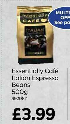 Bestway Essentially Café Italian Espresso Beans 500g offer