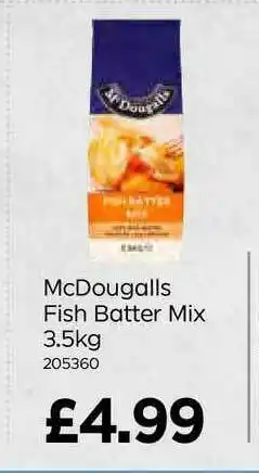 Bestway McDougalls Fish Batter Mix 3.5Kg offer