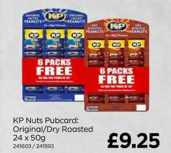 Bestway KP Nuts Pubcard: Original-Dry Roasted 24 X 50g offer