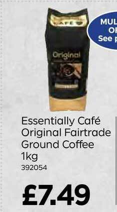 Bestway Essentially Café Original Fairtrade Ground Coffee 1Kg offer