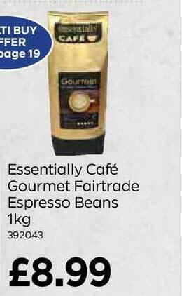 Bestway Essentially Café Gourmet Fairtrade Espresso Beans 1Kg offer