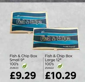 Bestway Fish & Chip Box Small 9 100's Or Fish & Chips Box Large 12 offer