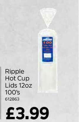 Bestway Ripple Hot Cup Lids 12oz 100's offer